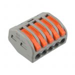 Клемма строительно-монтажная СМК 222-415 5-проводная 0.08-2.5/4кв.мм сер. (уп.40шт) Rexant 07-5255-4 Клемма строительно-монтажная СМК 222-415 5-проводная 0.08-2.5/4кв.мм сер. (уп.40шт) Rexant 07-5255-4