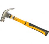 Молоток - гвоздодер 450г фиберглассовая двухкомпонентная ручка с магнитом Вихрь 73/6/8/8