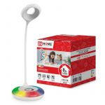 Светильник светодиодный настольный ССО 21Б 8Вт 6500К 640лм RGB-подсветка сенсор-диммер с адаптером бел. IN HOME 4690612037615 Светильник светодиодный настольный ССО 21Б 8Вт 6500К 640лм RGB-подсветка сенсор-диммер с адаптером бел. IN HOME 4690612037615