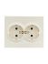 Розетка 2-м СП VESNA с заземл. ПБТ кремов. LEZARD 742-0300-127B