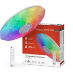 Светильник светодиодный COMFORT DIAMOND-MUSIC-RGB 75Вт 230В 3000-6500К 6000лм 500х100мм с пультом ДУ IN HOME 4690612044590 Светильник светодиодный COMFORT DIAMOND-MUSIC-RGB 75Вт 230В 3000-6500К 6000лм 500х100мм с пультом ДУ IN HOME 4690612044590