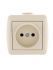 Розетка 1-м ОП Nata 16А IP20 без заземл. керамика крем. LEZARD 710-0300-121