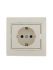 Розетка 1-м СП Mira 16А IP20 с заземл. со вставкой керамика крем. LEZARD 701-0303-122