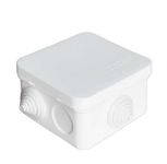 Коробка распределительная ОП 75х75х45мм IP54 6 выходов 3 гермоввода крышка защелкивающаяся бел. Epplast 220321 Коробка распределительная ОП 75х75х45мм IP54 6 выходов 3 гермоввода крышка защелкивающаяся бел. Epplast 220321