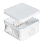 Коробка распределительная ОП 75х75х45мм IP54 10А 6 выходов 6 контактов 3 гермоввода клемм. крышка защелкивающаяся бел. Epplast 220323 Коробка распределительная ОП 75х75х45мм IP54 10А 6 выходов 6 контактов 3 гермоввода клемм. крышка защелкивающаяся бел. Epplast 220323