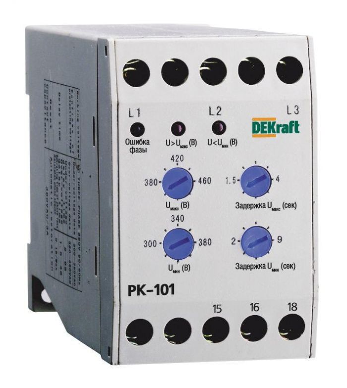 Реле контроля фаз РК-101 380В тип 01 DEKraft 23300DEK