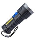 Фонарь аккумуляторный ручной LED 3Вт + COB 3Вт аккум. Li-ion 18650 1.2А.ч индикатор USB-шнур ABS-пластик КОСМОС KOS115Lit Фонарь аккумуляторный ручной LED 3Вт + COB 3Вт аккум. Li-ion 18650 1.2А.ч индикатор USB-шнур ABS-пластик КОСМОС KOS115Lit