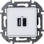 Устройство зарядное Inspiria с 2-мя USB разьемами A и C 240В / 5В 3000мА бел. Leg 673760 Устройство зарядное Inspiria с 2-мя USB разьемами A и C 240В / 5В 3000мА бел. Leg 673760