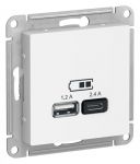 Розетка USB AtlasDesign тип A+C 5В/2.4А 2х5В/1.2А механизм бел. SE ATN000139 Розетка USB AtlasDesign тип A+C 5В/2.4А 2х5В/1.2А механизм бел. SE ATN000139