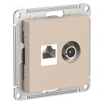 Розетка компьютерная + телевизионная 2-м AtlasDesign RJ45 кат.5E песочн. SE ATN001289 Розетка компьютерная + телевизионная 2-м AtlasDesign RJ45 кат.5E песочн. SE ATN001289