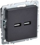 Розетка BRITE USB A+A 3.1А РЮ10-1-БрЧ черн. IEK BR-U21-D31-K02 Розетка BRITE USB A+A 3.1А РЮ10-1-БрЧ черн. IEK BR-U21-D31-K02