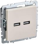 Розетка BRITE USB A+A 3.1А РЮ10-1-БрКр беж. IEK BR-U21-D31-K10 Розетка BRITE USB A+A 3.1А РЮ10-1-БрКр беж. IEK BR-U21-D31-K10