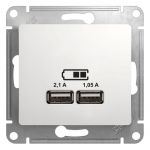 Розетка USB 2-м СП Glossa тип A+A 5В/2.1А 2х5В/1.05А механизм бел. SE GSL000133 Розетка USB 2-м СП Glossa тип A+A 5В/2.1А 2х5В/1.05А механизм бел. SE GSL000133