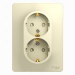 Розетка 2-м СП Glossa 16А IP20 с заземл. защ. шторки в сборе беж. SE GSL000226 Розетка 2-м СП Glossa 16А IP20 с заземл. защ. шторки в сборе беж. SE GSL000226