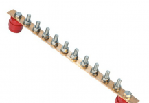 ГЗШ 10 подключений 300х40х4 мм, медь ГЗШ 10 подключений 300х40х4 мм, медь