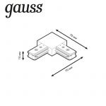 Коннектор Track однофазный для трековых шинопроводов угловой (L) черн. GAUSS TR107 Коннектор Track однофазный для трековых шинопроводов угловой (L) черн. GAUSS TR107