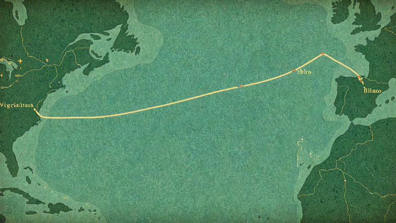 Кабель, проложенный на глубине более трех километров в Атлантике